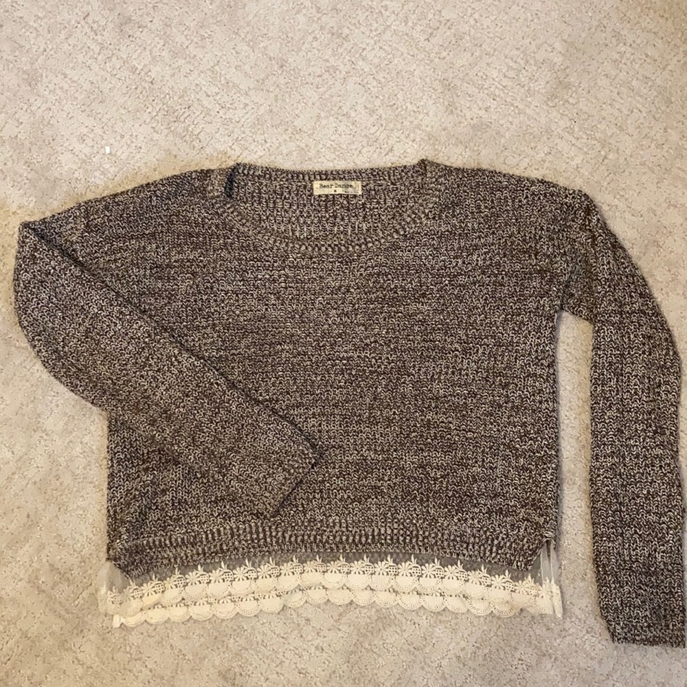 Sweater with lace trim